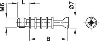 Spojovací táhlo, Häfele Minifix® M200, M6