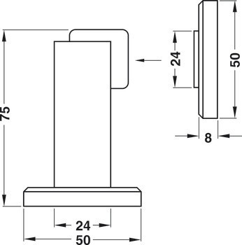 Stavěč dveří, magnetický, přídržná síla 4 kg