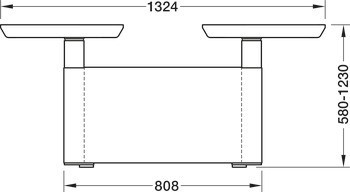 Stolové podnoží, Häfele Officys TE601 Work Bench