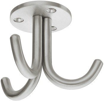 Stropní háček, Nerez, se 3 háčky, montáž na strop, Häfele Déco