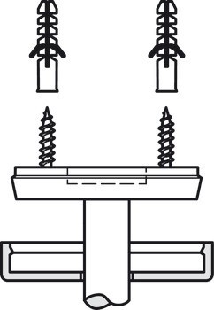 Stropní háček, Polyamid, s 1 háčkem, montáž na strop