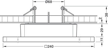 Stropní svítidlo pro povrchovou montáž, Nimbus Modul Q 64 ON-X, 24 V