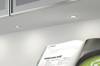 Stropní svítidlo pro zápustnou/povrchovou montáž, Häfele Loox LED 2022, 12 V, průměr vrtaného otvoru 26 mm