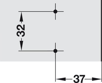 Systém tlumeného zavírání pro dveře, S křížovým adaptérem, 971A0500/971A2500