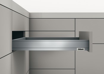 Systém zásuvkových výsuvů s bočnicí, Blum Legrabox pure, výška bočnice zásuvky 66 mm, systémová výška N, s korpusovou lištou Blumotion S, nosnost: 40 kg