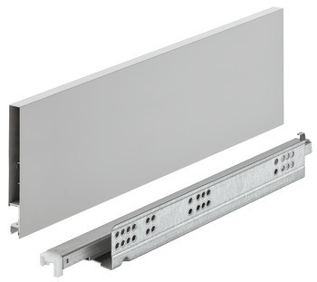 Systém zásuvkových výsuvů s bočnicí, Häfele Matrix Box Slim A Synchro, výška bočnice zásuvky 128 mm, plnovýsuv