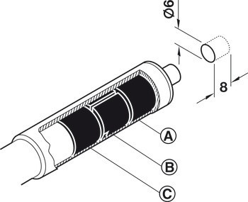 Teleskopická šatní tyč, ⌀ 22 mm, kulatá, ocel, délka 680–1100 mm