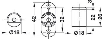 Tělo adaptéru, pro Häfele Symo EC otočné kličky, pevné