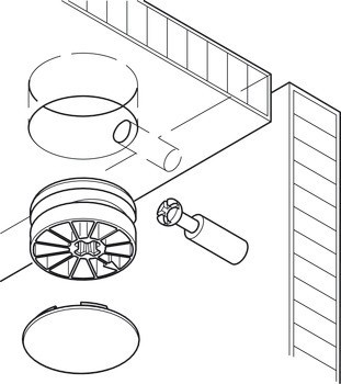 Tělo spoje, Häfele Maxifix, pro tloušťku dřeva od 19 mm