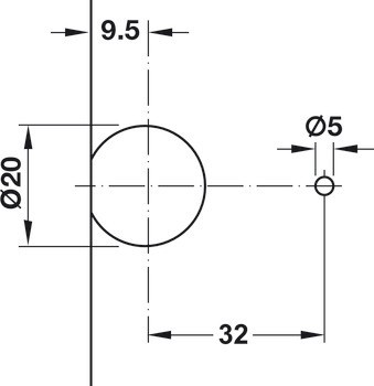 Tělo spoje, Rafix 20 HC, pro tloušťku panelu: 32–50 mm