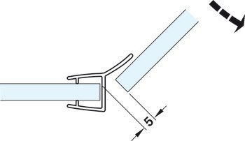 těsnění pro skleněné dveře, Pro sprchové kouty, sklo-sklo, pro 135° skleněná čela