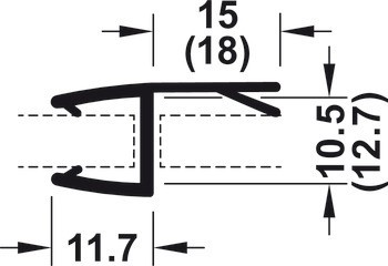 těsnění pro skleněné dveře, Pro sprchové kouty, sklo-sklo, pro 180° skleněná čela