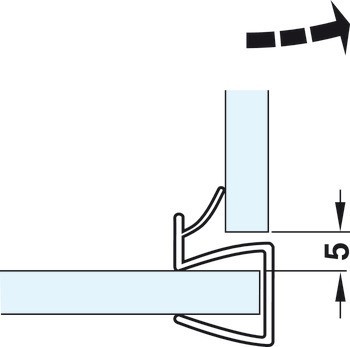 těsnění pro skleněné dveře, Pro sprchové kouty, sklo-sklo, pro 90° skleněná čela
