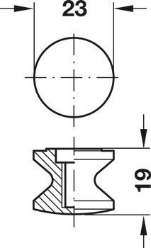 Tlačítko, pro Häfele Push-Lock