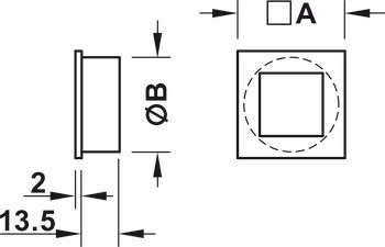 Tlačítko, zinková slitina, s tlačítkem pro otevření