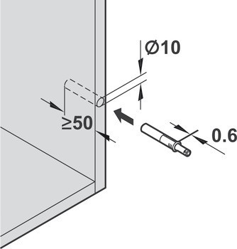 Tlačná záskočka, Blum Tip-On model 956.1004