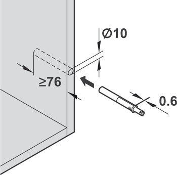 Tlačná záskočka, Blum Tip-On model 956A1004