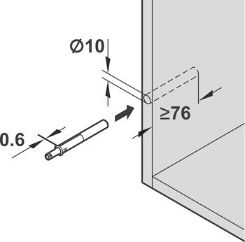 Tlačná záskočka, Blum Tip-On model 956A1004