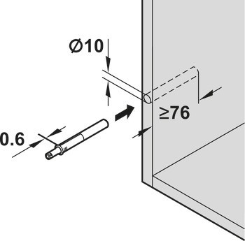 Tlačná záskočka, Blum Tip-On model 956A1006