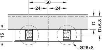 Tlačná záskočka, Metalla 510 Push, dvojitá, s nastavovacím adaptérem