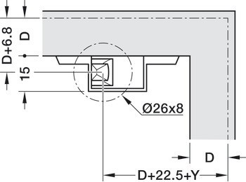 Tlačná záskočka, Metalla 510 Push, jednoduchá, s nastavovacím adaptérem