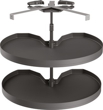 Tříčtvrtinové otočné kování, Pro rohovou skříňku, s dveřmi 90°