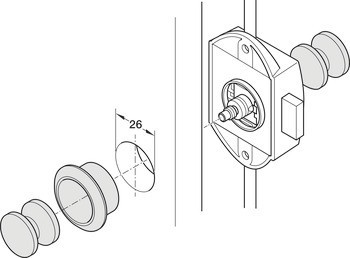 Trojcestné zámky Standard-Nova, Push-Lock, backset 25 mm, lze ovládat z obou stran