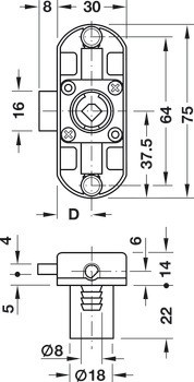 Trojcestné zámky Standard-Nova, Symo Piccolo-Nova, rozměr 15 mm