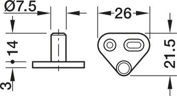 Trojcestný zámek se střelkou, PZ 60, backset 40 mm
