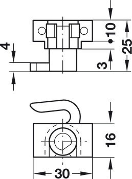 Trojcestný zámek se střelkou, PZ 60, backset 40 mm