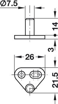 Trojcestný zámek se závorou, PZ 60, backset 40 mm