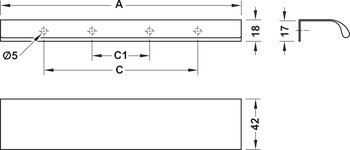 Úchytka do hrany, Hliník