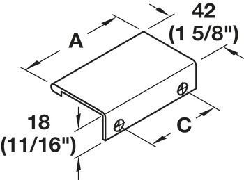 Úchytka do hrany, hliník