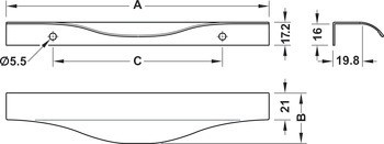 Úchytka do hrany, hliník