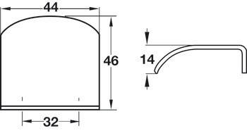 Úchytka do hrany, hliník