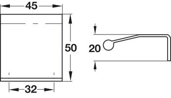 Úchytka do hrany, zinková slitina