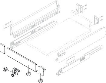 Úchytka pro vnitřní zásuvku, Blum Tandembox antaro, systémová výška M a K