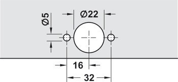 Úchytka s tlačítkem, Häfele Cara-Latch, délka 128 mm