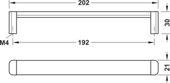 Úchytka se soklem, Häfele Déco H1365, hliník