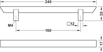 Úchytka se soklem, Häfele Déco H1740, zinková slitina