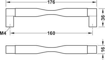Úchytka se soklem, Häfele Déco H1925, zinková slitina