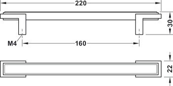Úchytka se soklem, Häfele Déco H1930, zinková slitina
