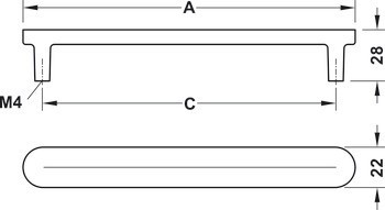Úchytka se soklem, Häfele Déco H2110, hliník