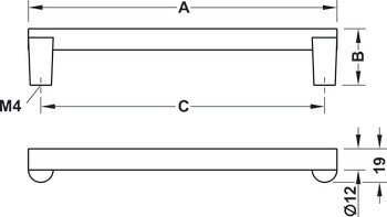 Úchytka se soklem, Häfele Déco H2120, zinková slitina