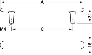 Úchytka se soklem, Häfele Déco H2135, zinková slitina