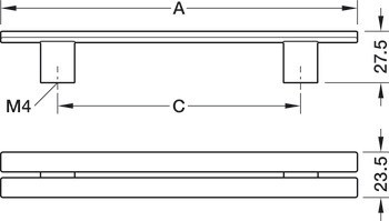 Úchytka se soklem, Häfele Déco H2360, zinková slitina