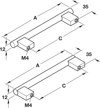 Úchytka se soklem, Häfele Déco, nerez