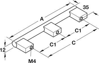 Úchytka se soklem, Häfele Déco, nerez