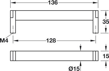Úchytka se soklem, kulatá, úchytka: nerez, vložka: kůže