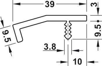 Úchytkový profil, hliník, Häfele Déco